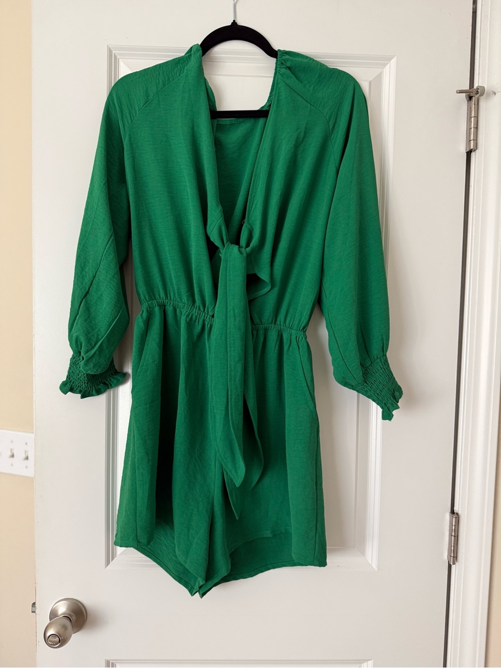 Green Tie-Front Romper